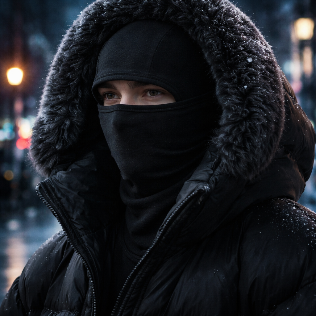 SHADOW – Black Faux Fur Hooded Jacket